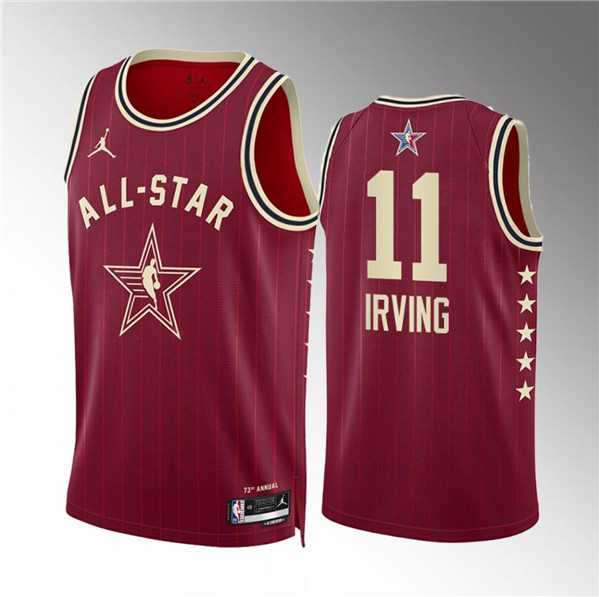 Mens 2024 All-Star #11 Kyrie Irving Crimson Stitched Basketball Jersey